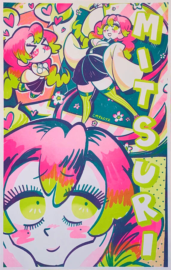 Demon Slayer 11x17", Risograph