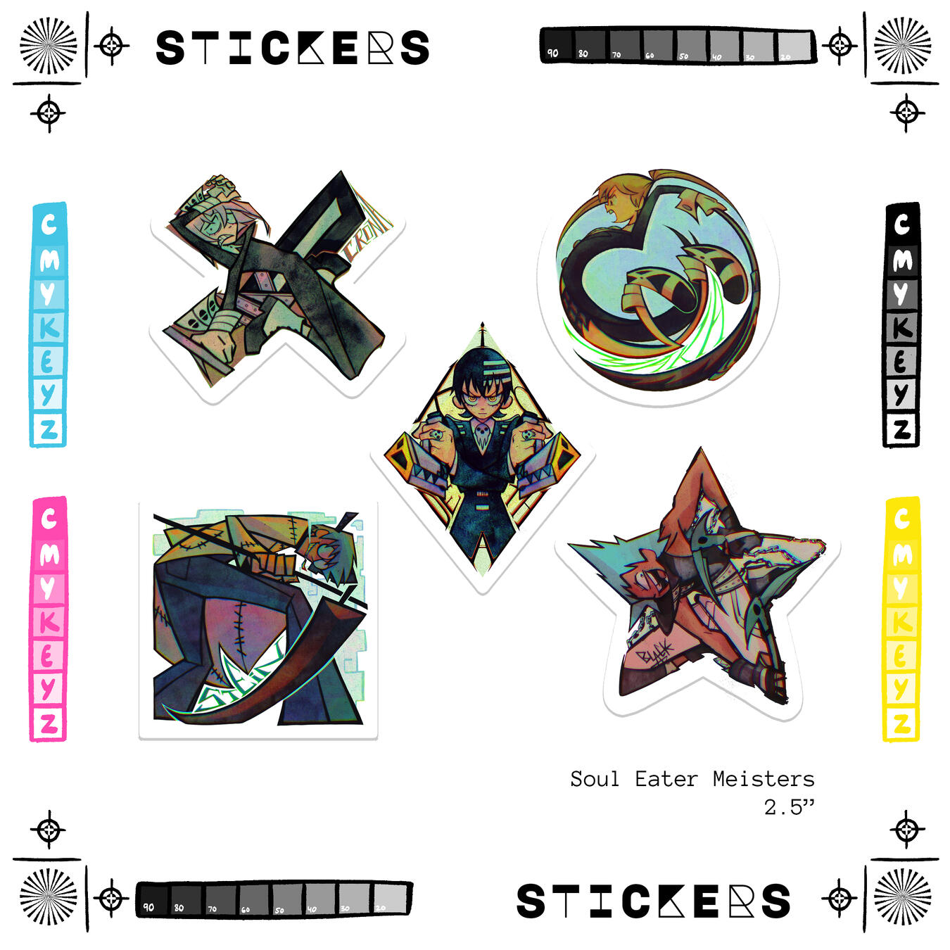 Soul Eater Meister Stickers Soul Eater Meister Stickers
