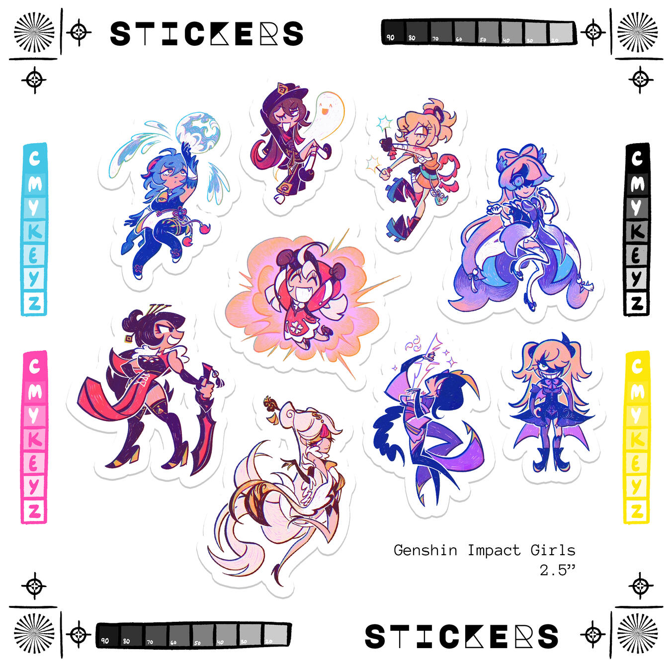 Genshin Impact Girls Stickers Genshin Impact Girls Stickers
